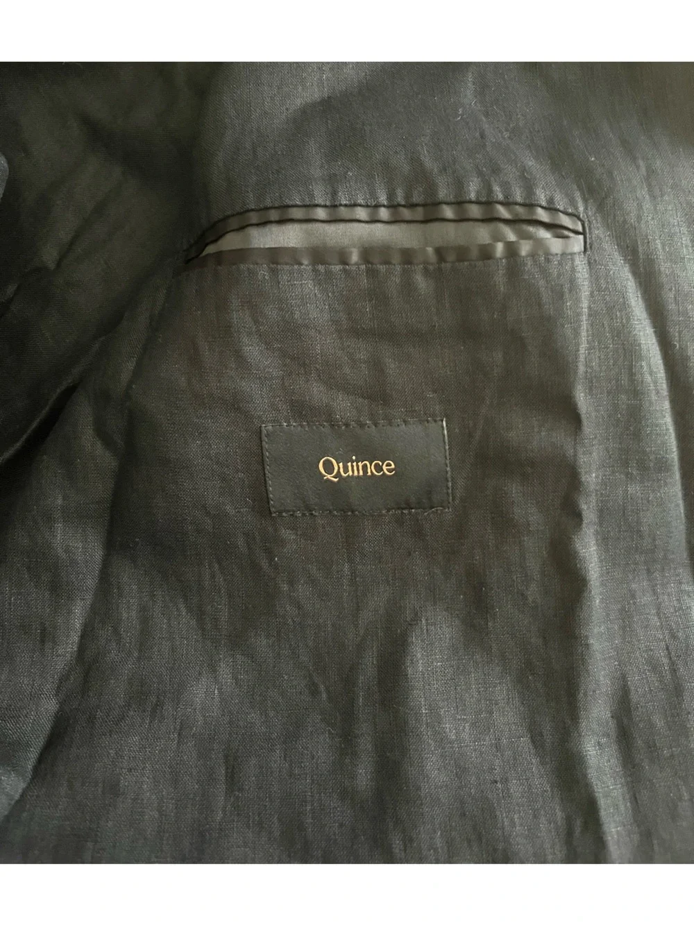 Quince Men’s 100% European Linen Blazer Black - Size XXL